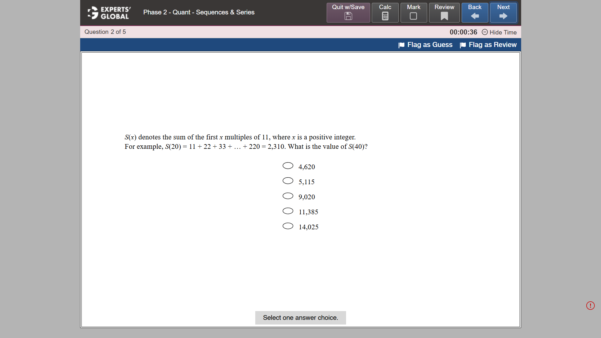 GRE-Style MCQ – Select One Practice question 7