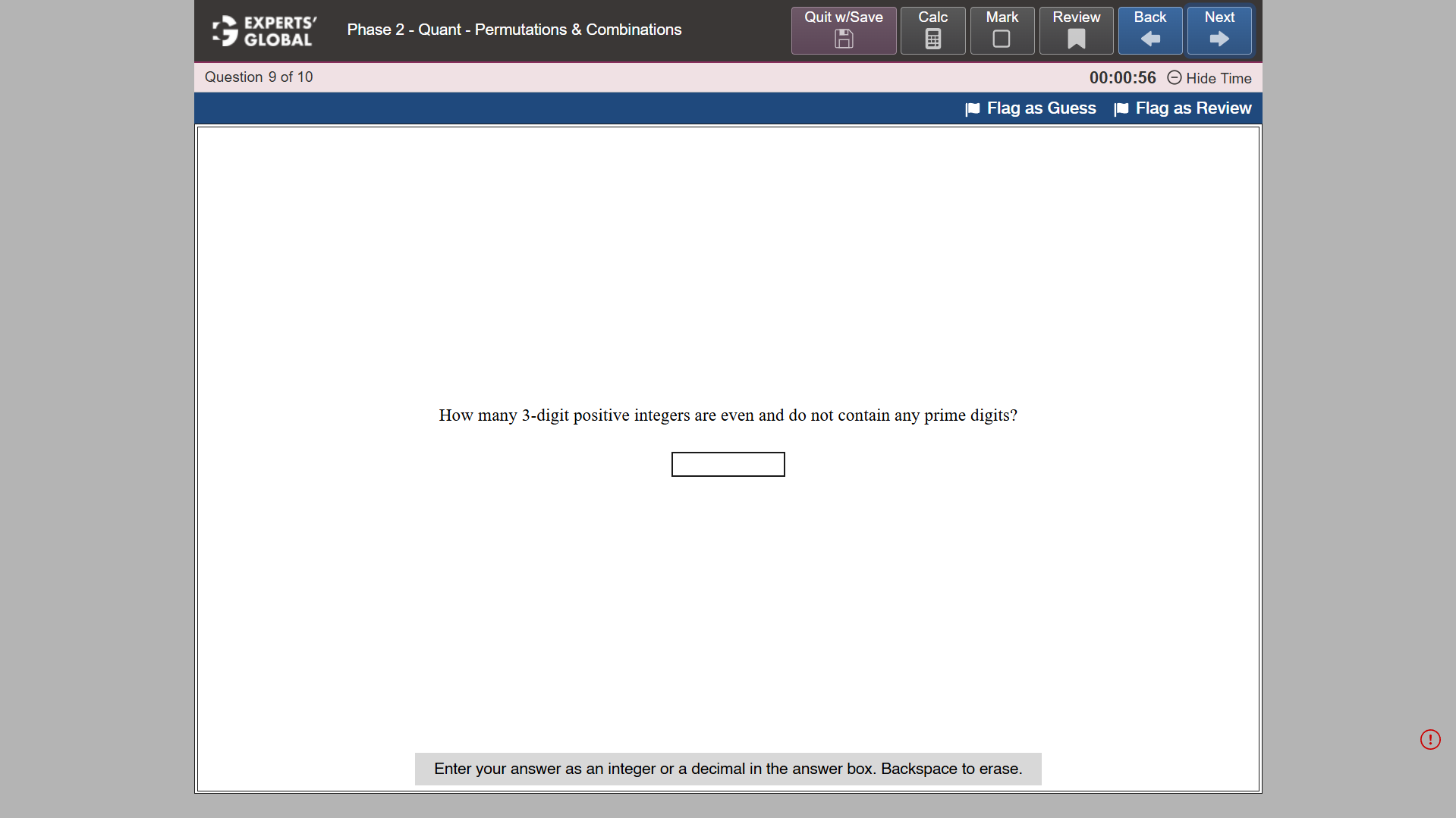 GRE-Style Numeric Entry Practice question 7