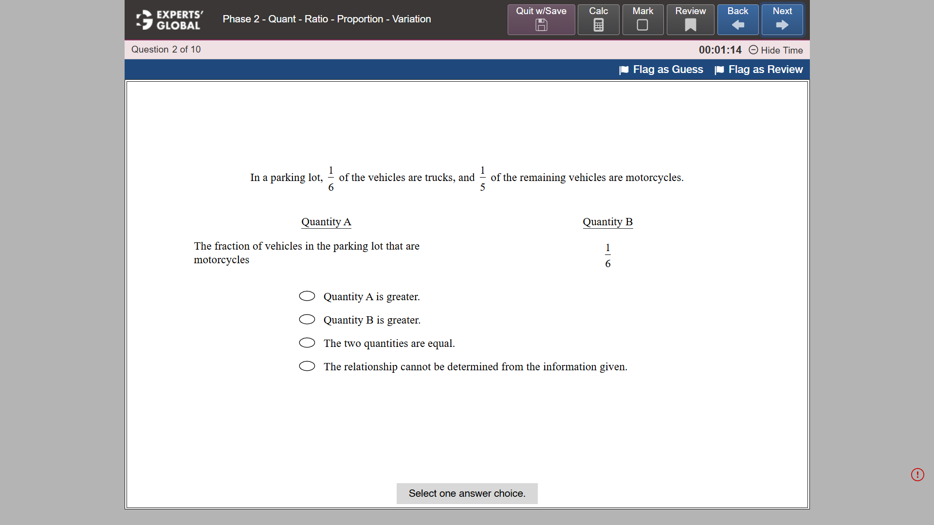 GRE-Style QC Practice Question 1