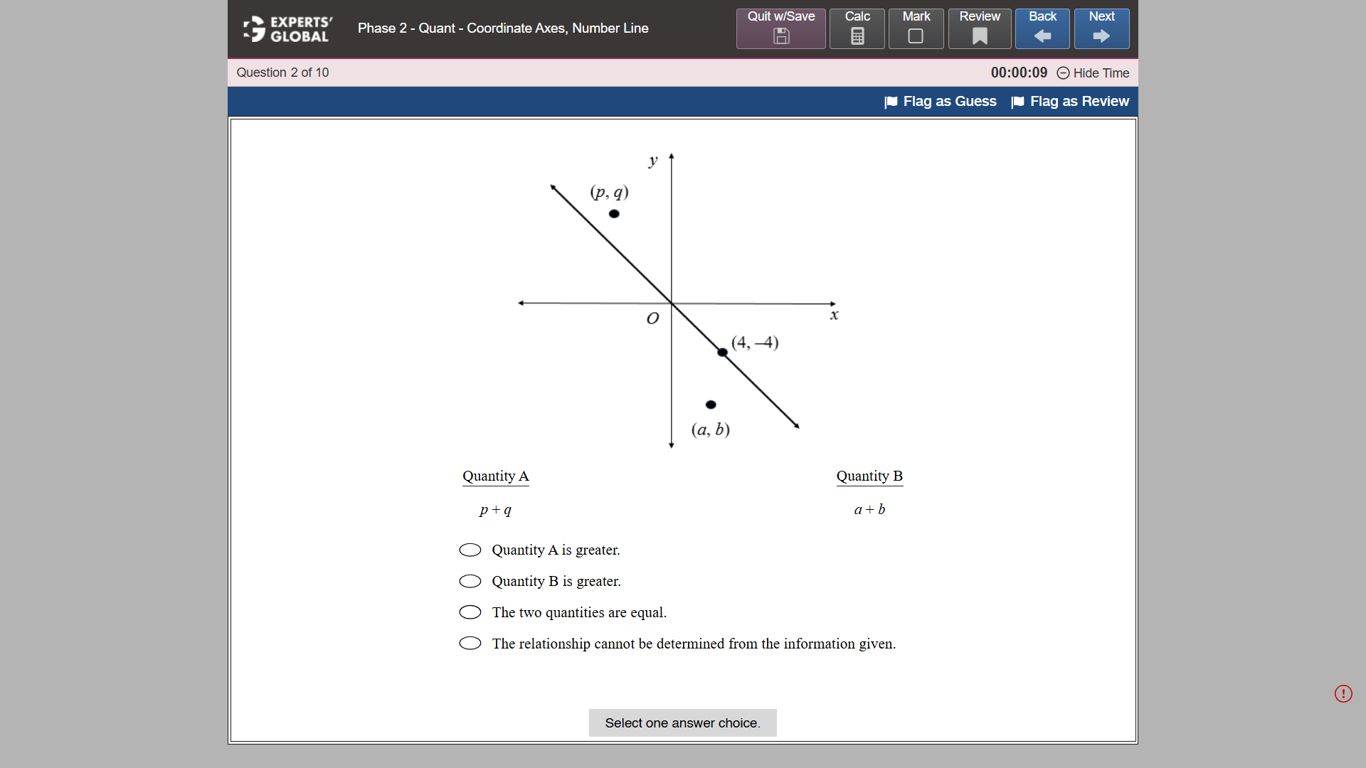 GRE-Style Quantitative Comparison Practice question 10