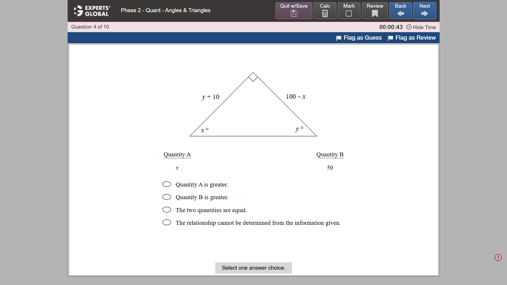 GRE-Style Quantitative Comparison Practice question 4