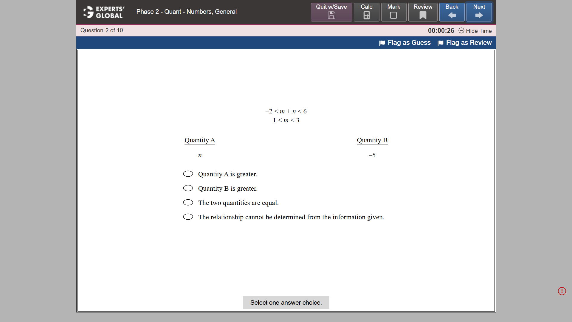 GRE-Style Quantitative Comparison Practice question 8