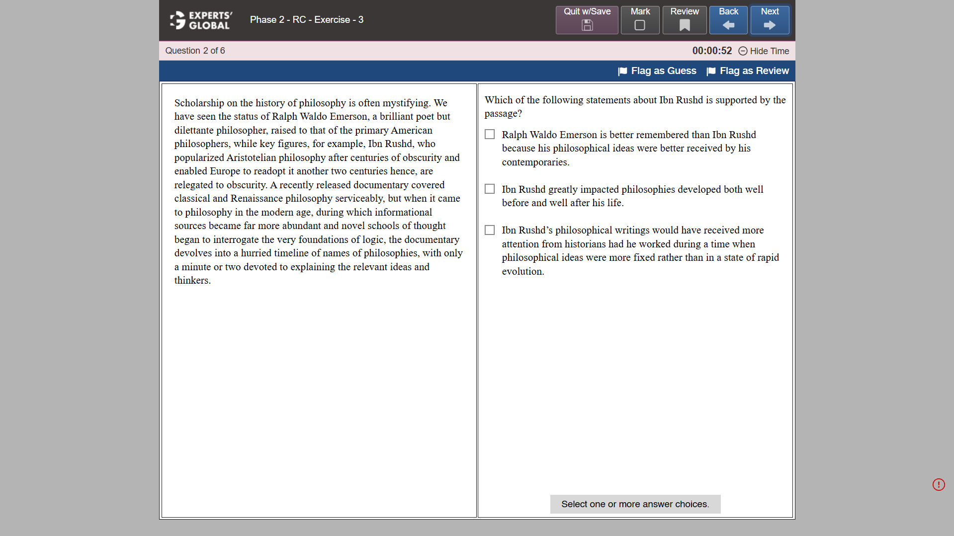 GRE-Style Reading Comprehension Practice question 2
