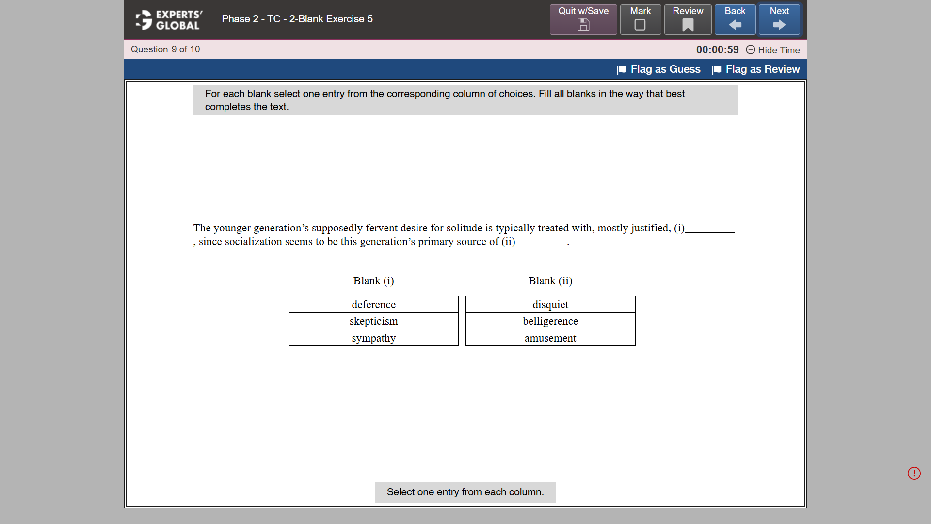 GRE-Style Text Completion Practice question 2