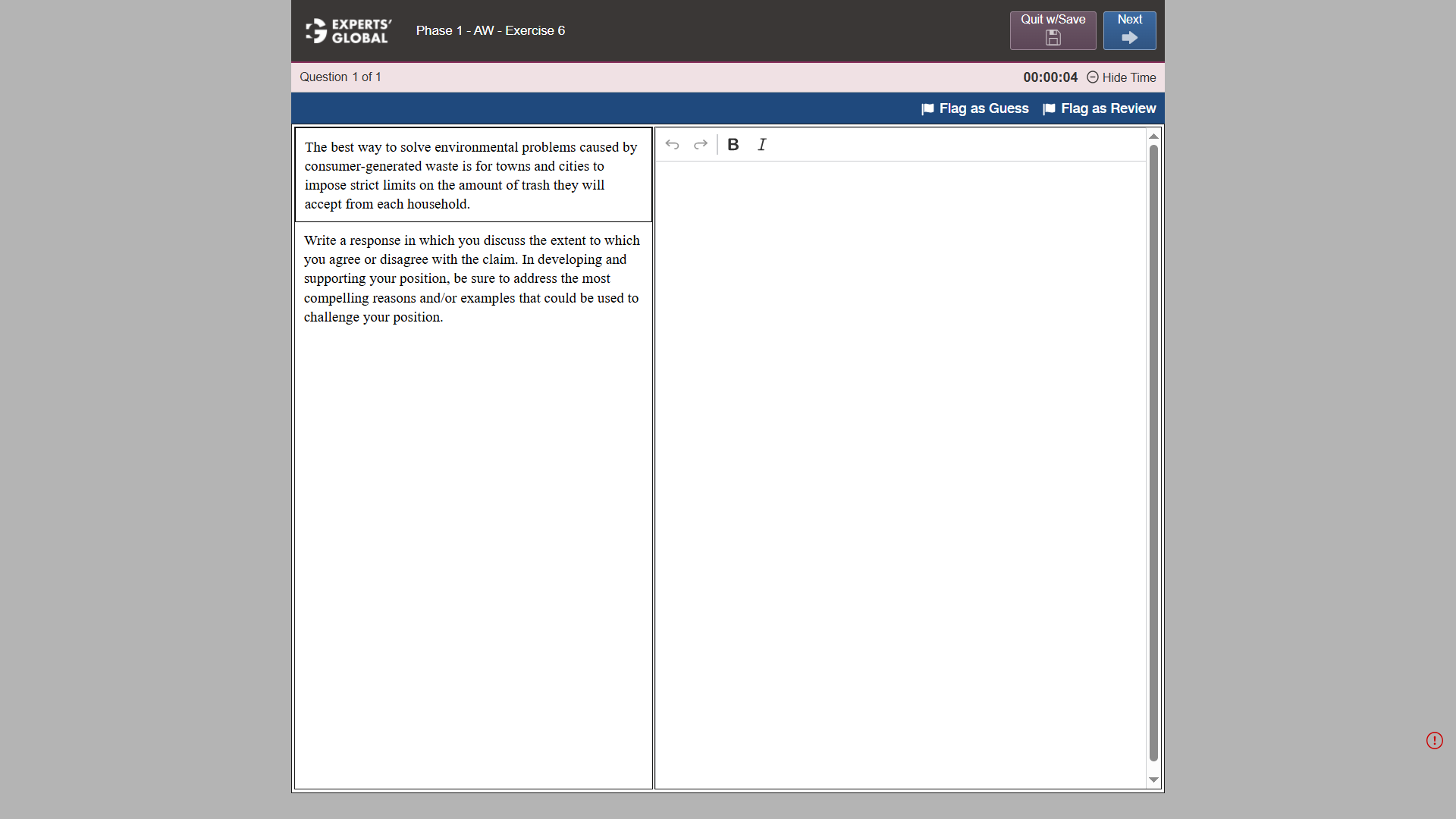 GRE-style Analytical Writing practice question 2