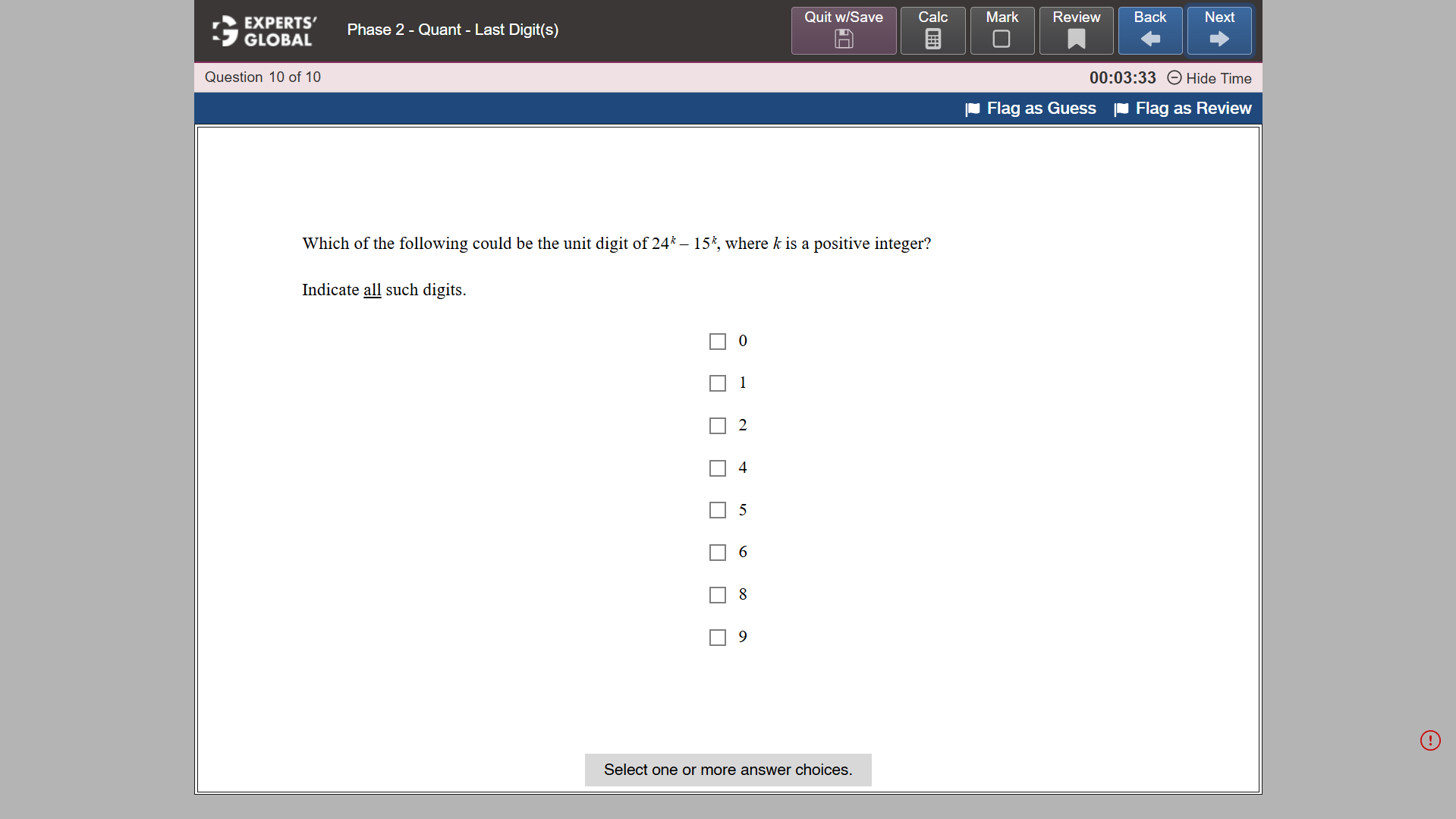 GRE-style MCQ – Select 1 or More practice question 2
