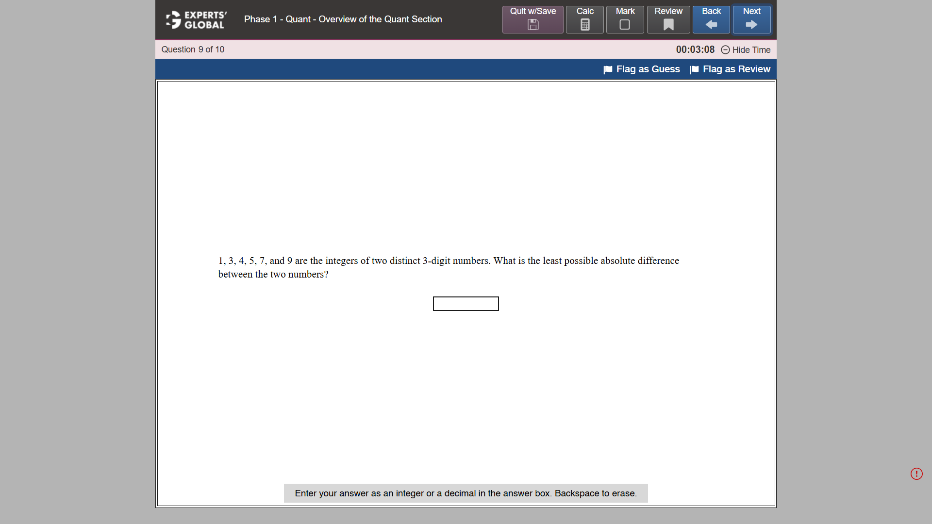 How GRE Numeric Entry questions appear
